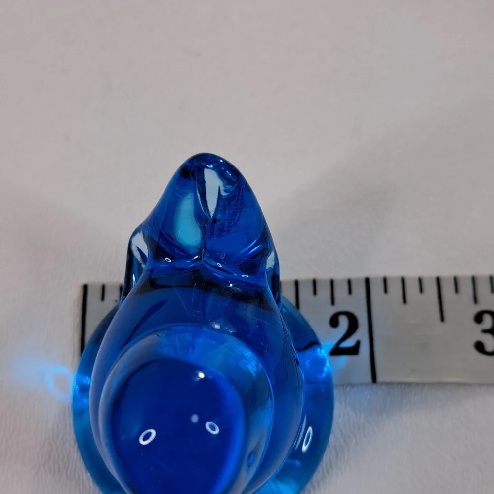 2 Leo Ward Glass Blue Bird of Happiness Signed Figurine USA - Picture 8 of 14